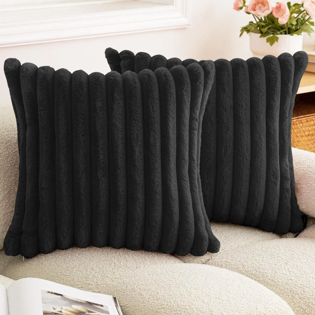 Faux Rabbit Fur Pillow Cover
