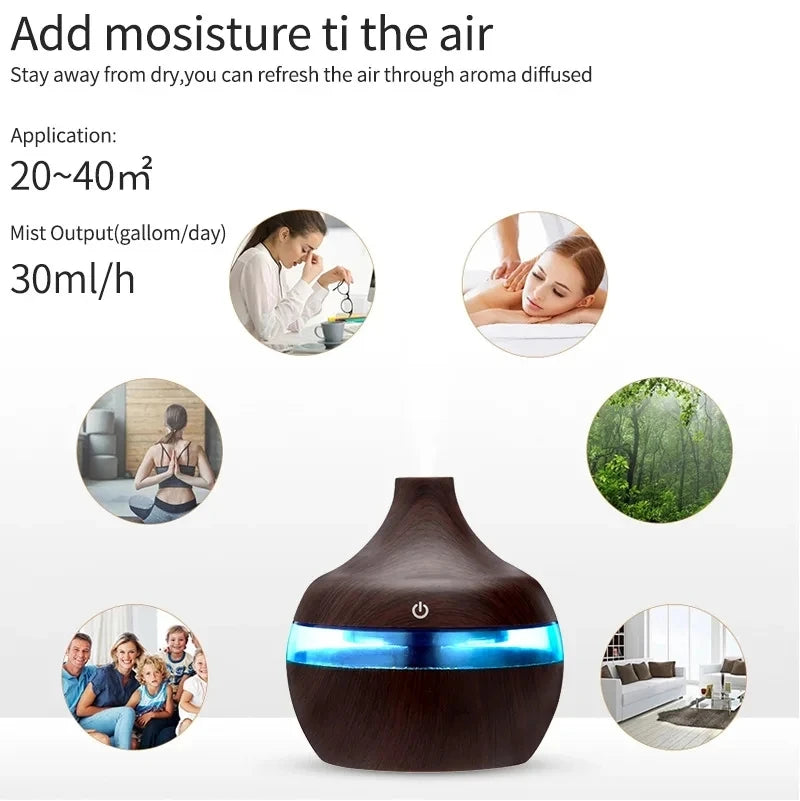 Electric Aroma Air Diffuser, Wood