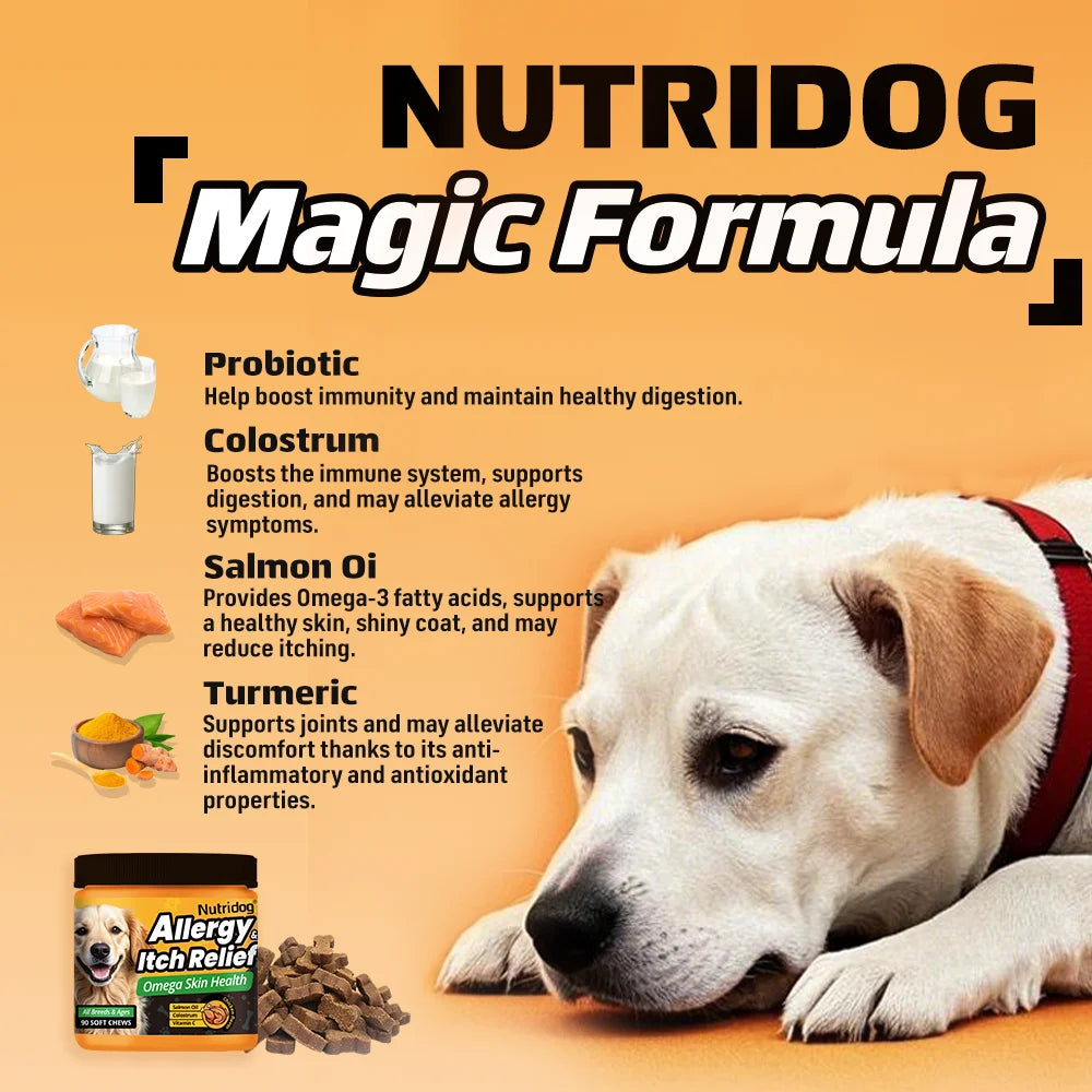 Dog Itch Relief Chews Omega-3  90 PCS/Bottle