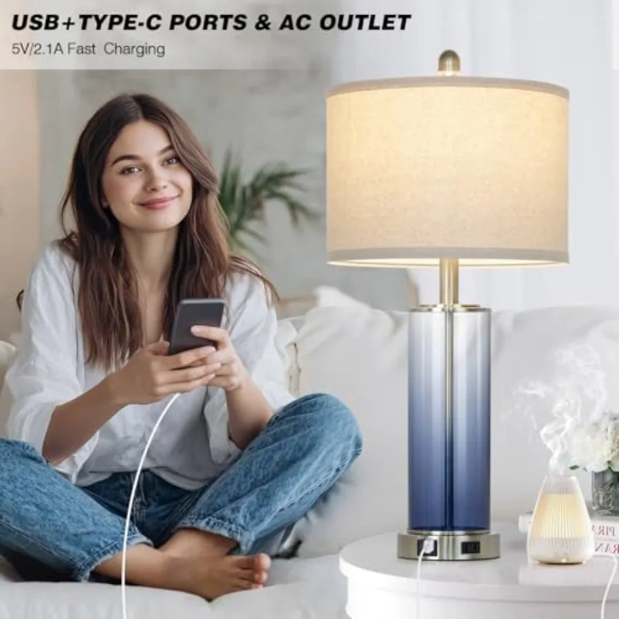 26" Glass Lamp , 3-Way Touch Control