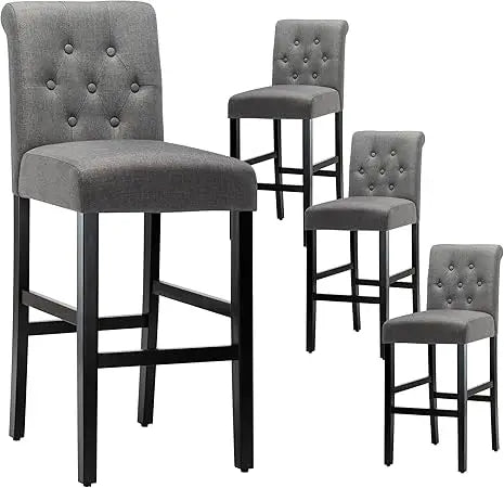 30'' Set of 4 Bar Chairs  Gray