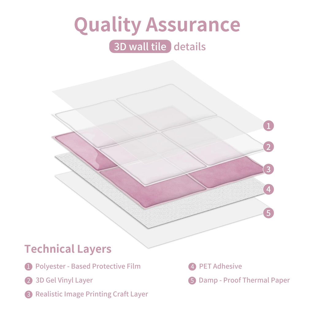 Pink Wall, Self-Adhesive Tile