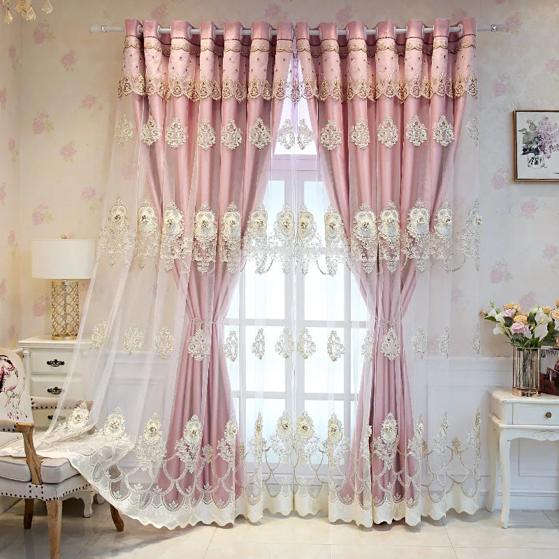 Elegant Double-Layer Curtains