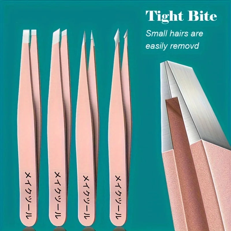4pcs Hair Removal Tweezers Set