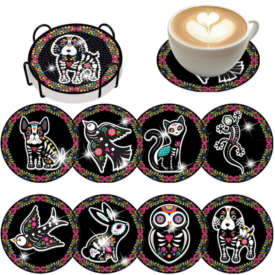 8pcs/Set  Diamond Painting Coasters / Holder