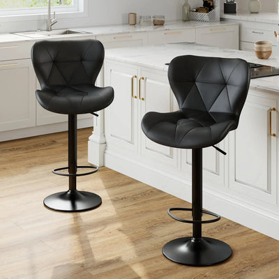 Faux Leather Chairs / 2 Upholstered/ Swivel