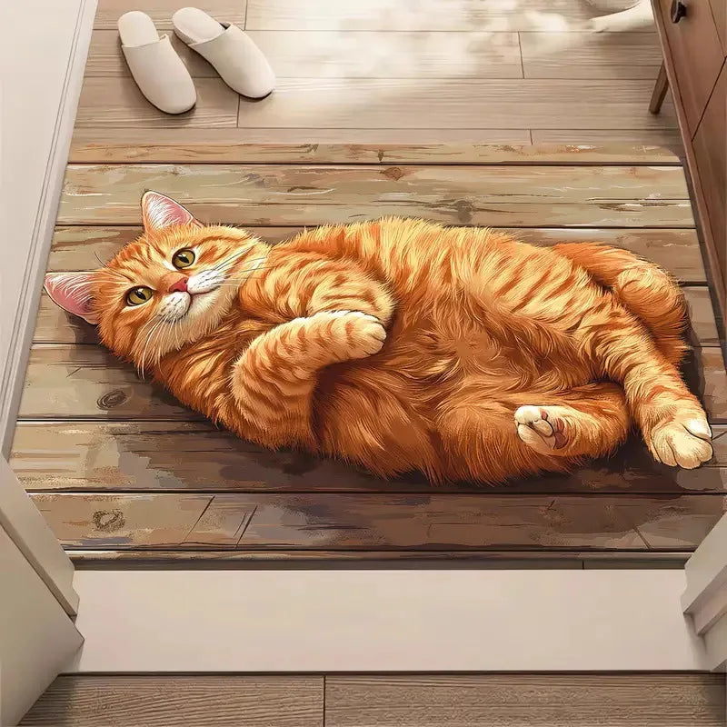 Adorable Cat Doormat/ Non-Slip