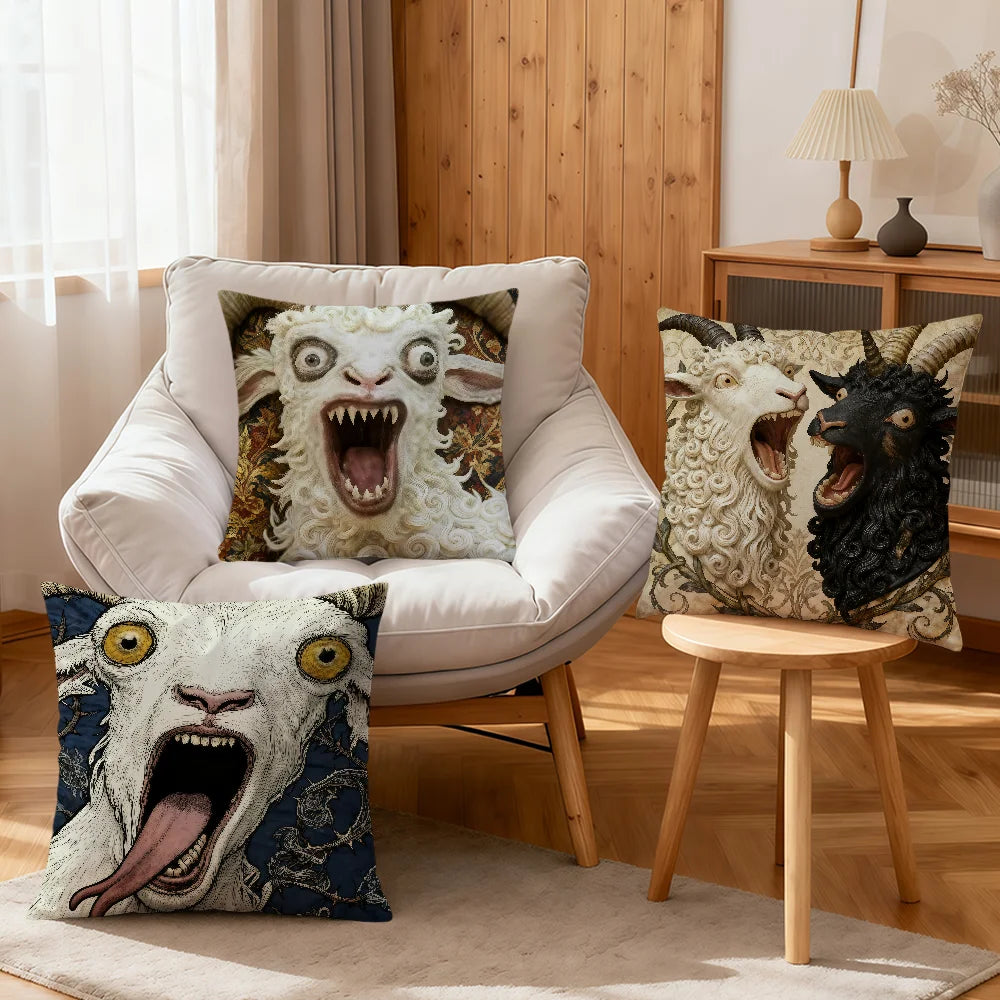 Screaming Goat Pillow Cover