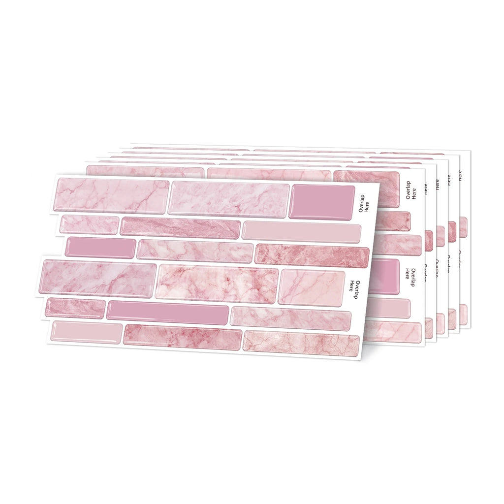6/12/24 Pcs Marble Pattern Self-Adhesive Tile Coverings