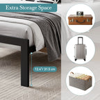 HOOMIC Metal Bed Frame Upholstered  Headboard