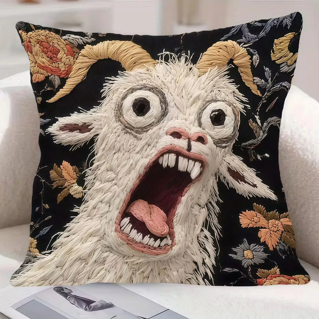 Screaming Goat Pillow Cover