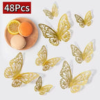 12/48Pcs 3D Butterfly  Wall Sticker