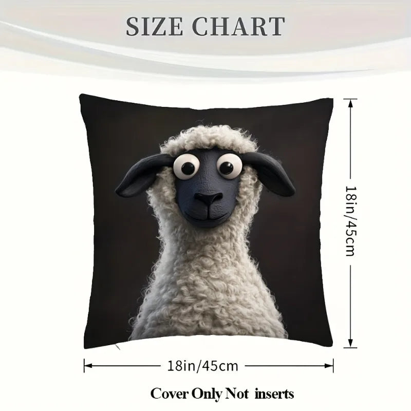 Cute Cartoon Sheep Pillow Cover