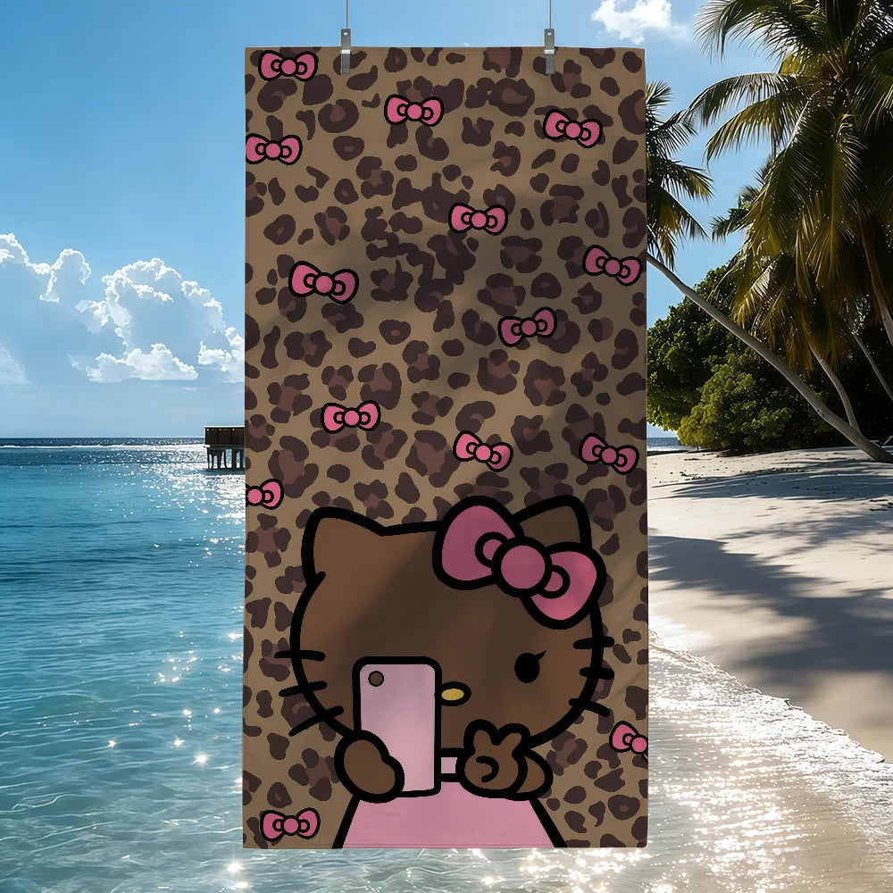 Hello Kitty Leopard Beach Towels