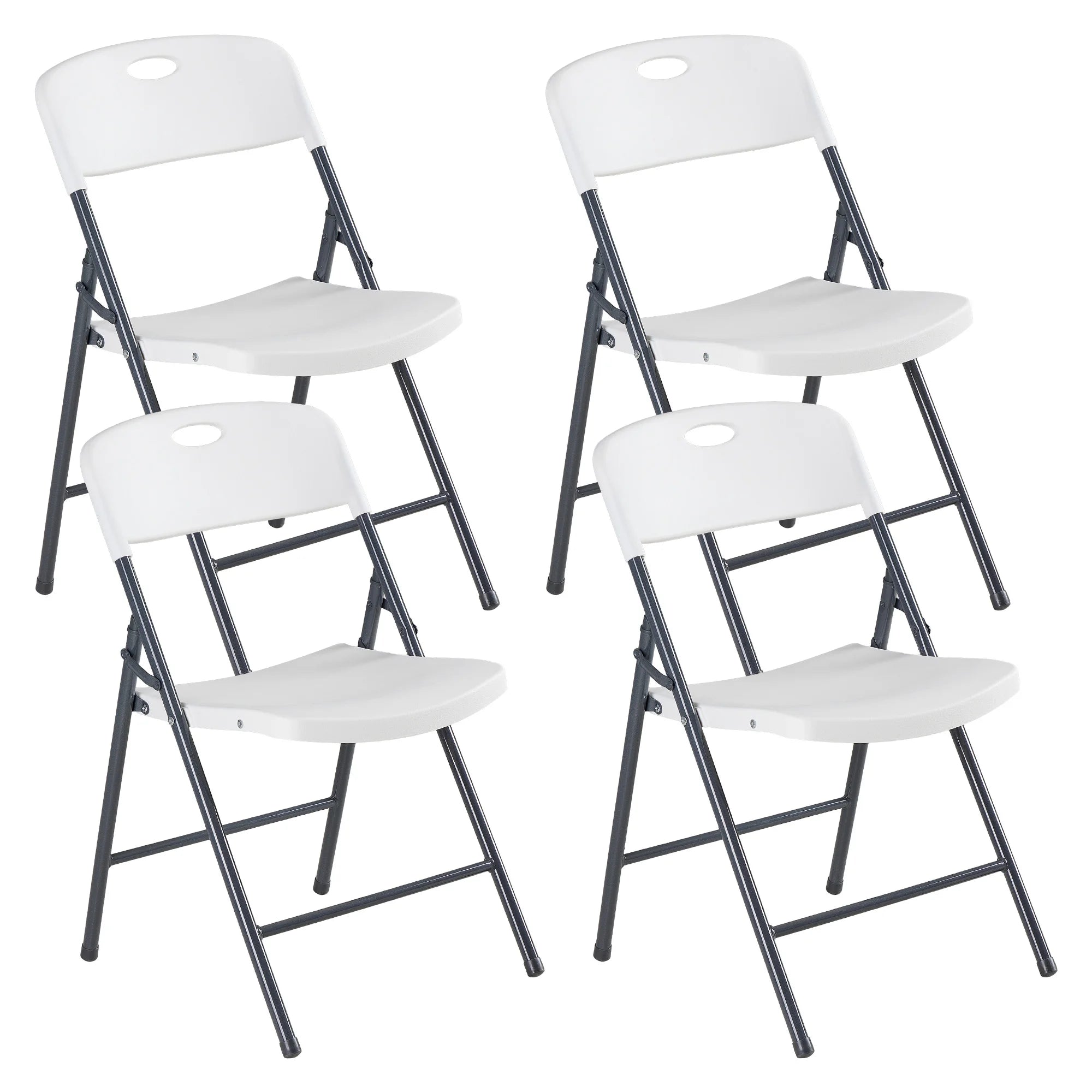 2/4/6 Pack Plastic Stackable Folding Chairs