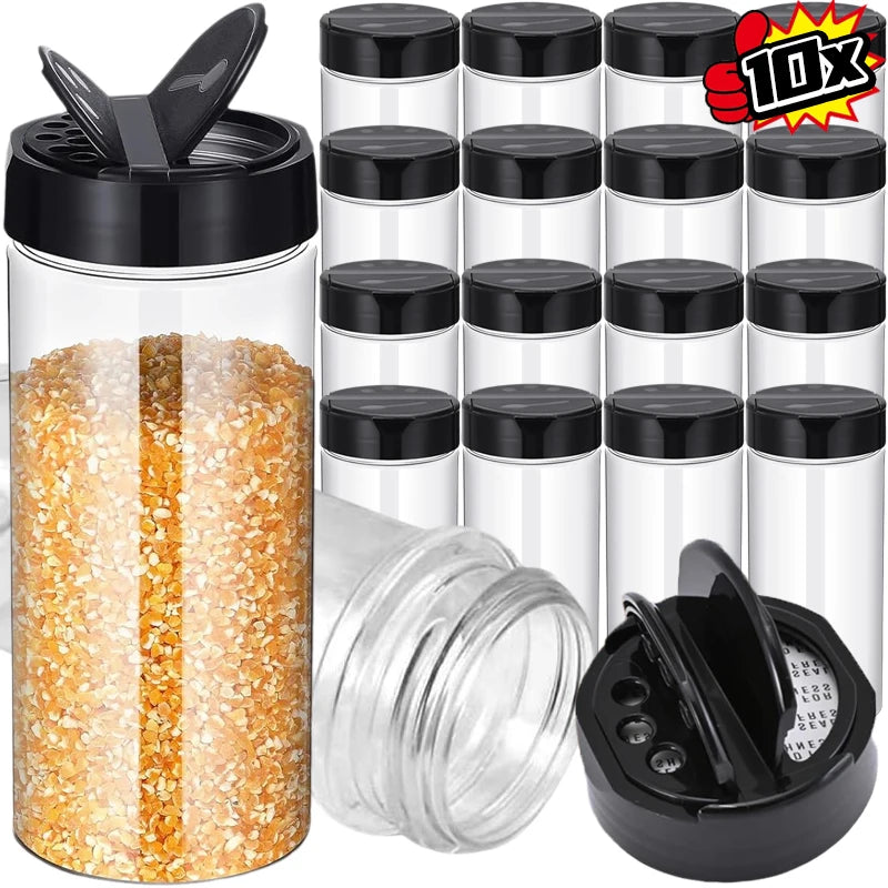 10/1PCS Clear Spice Plastic Seasoning Jars