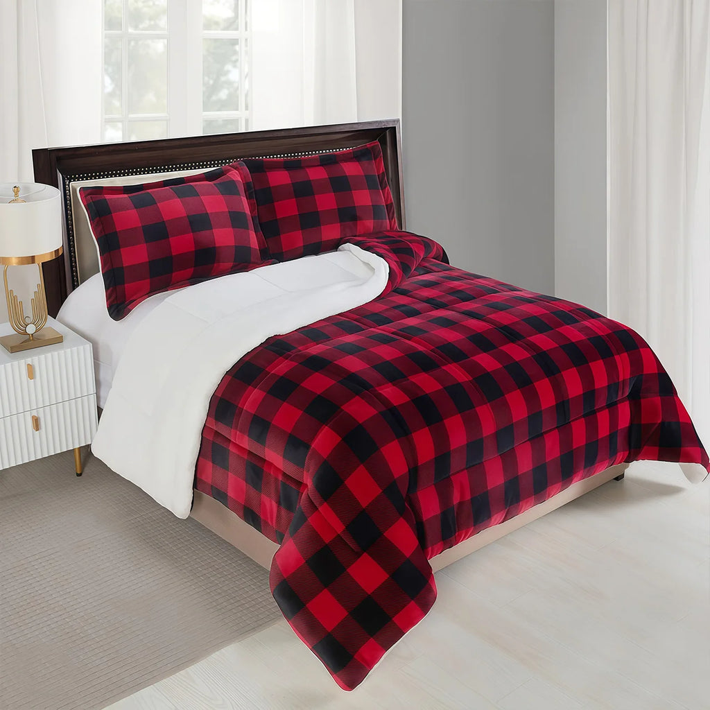 1pc Sherpa Plaid Blanket
