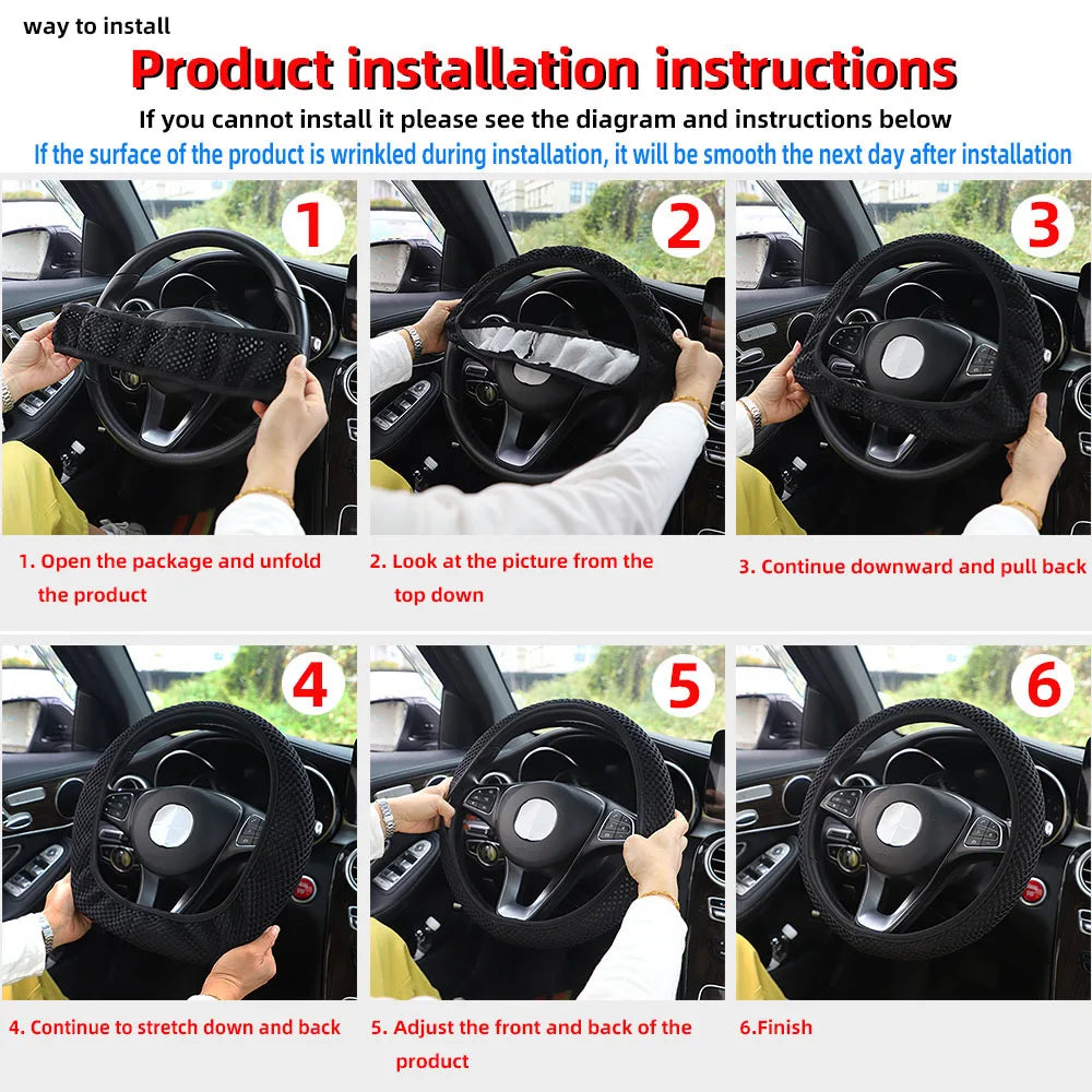 Mesh Cloth Kitten Steering Wheel Cover