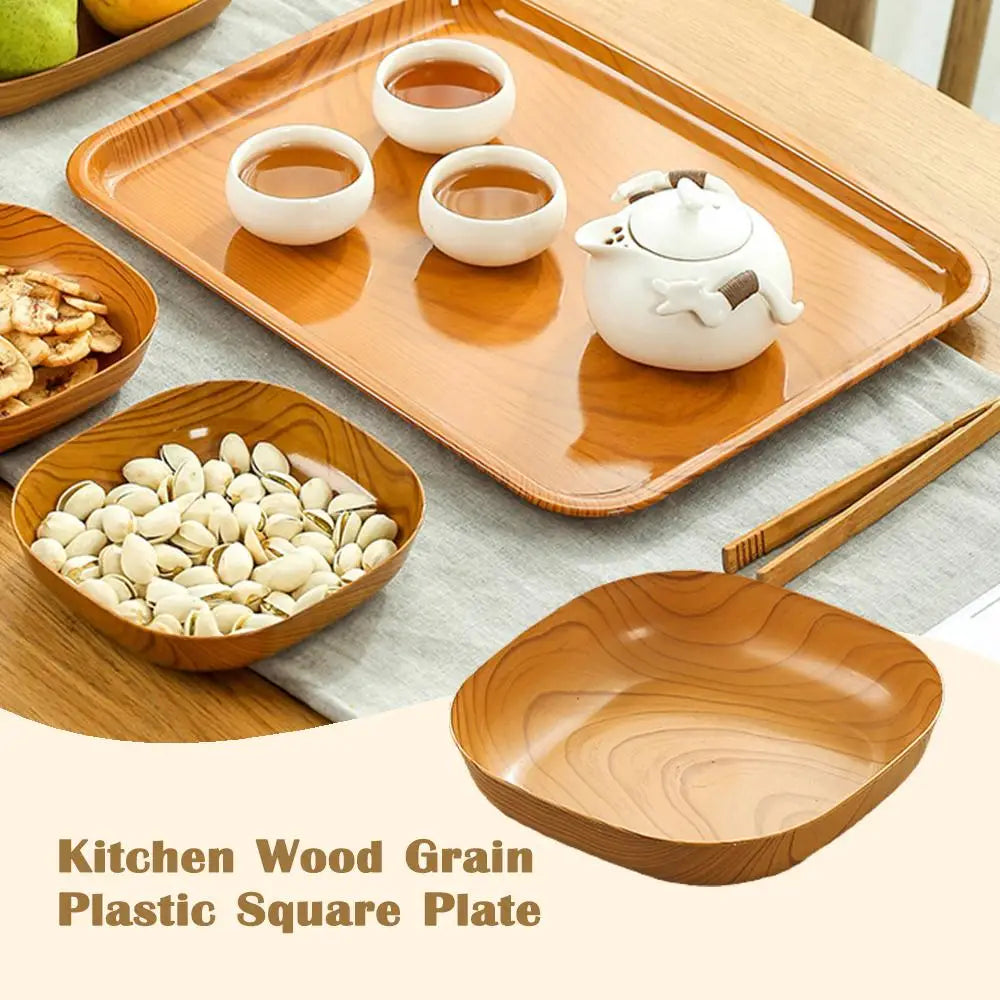 Imitation Wood Grain Square Plate