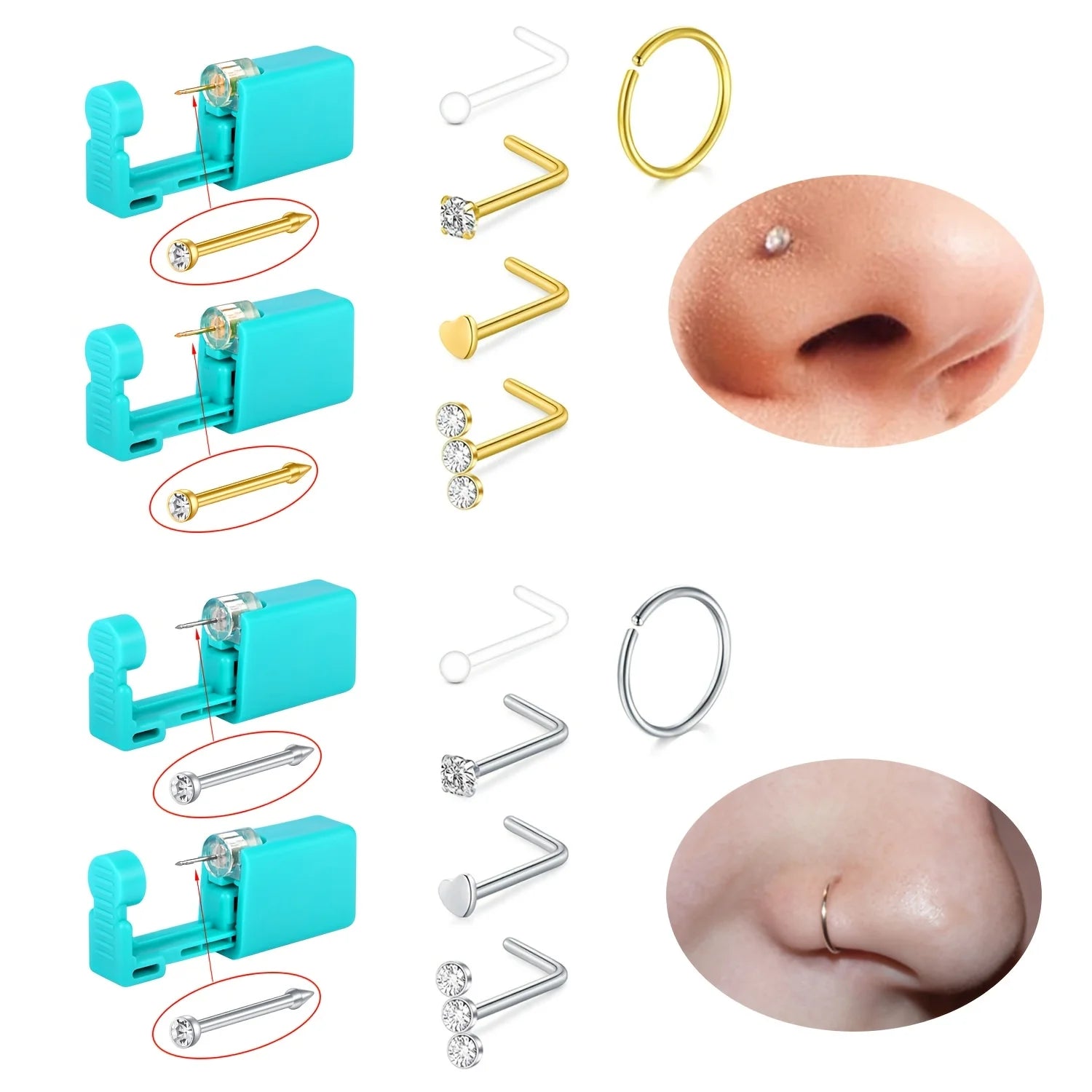 7pcs Nose Piercing Kit