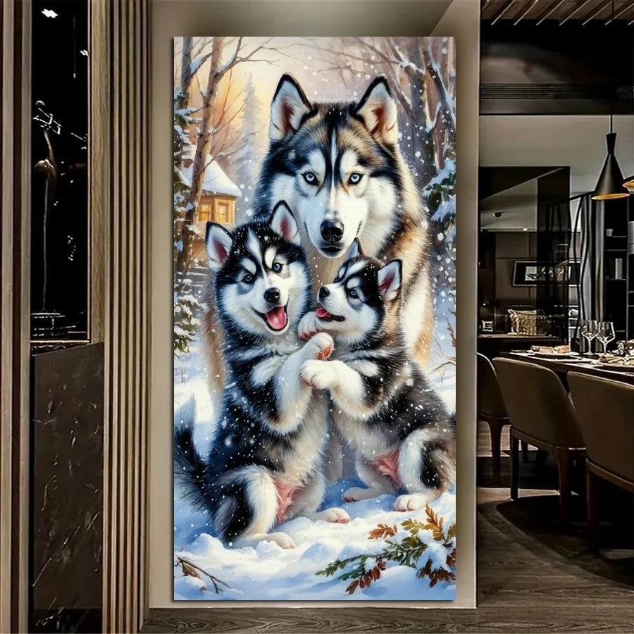 Snow Wolf Picture Large Size Diamond Art