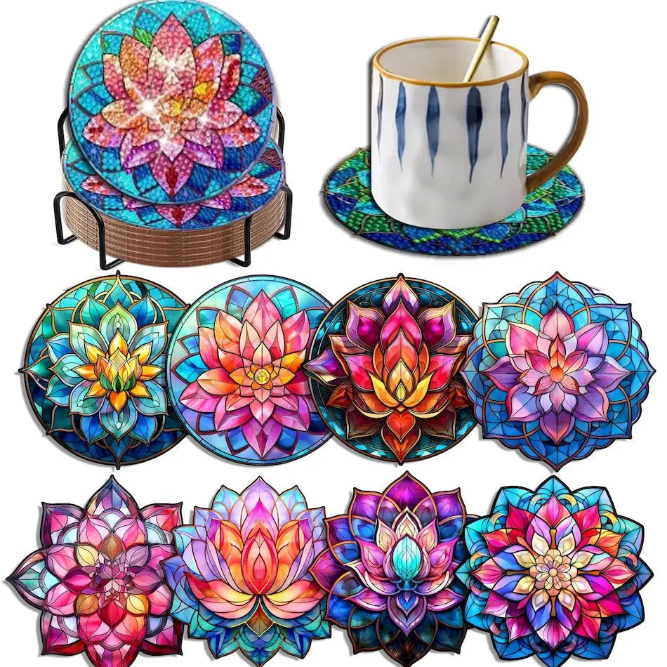 8pcs/Set  Diamond Painting Coasters / Holder