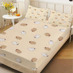Cartoon Capybara Print Fitted Sheet