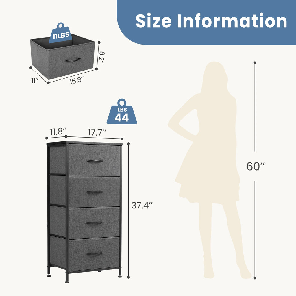 Dresser/ 4 Fabric Drawers