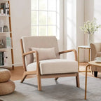 29*33*26 Inch  Wood Chair 105° Backrest Pillow
