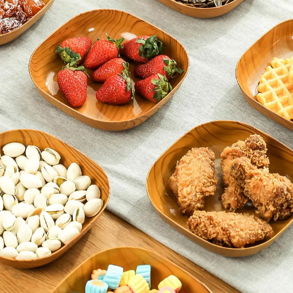 10PCS Wood Grain Dish