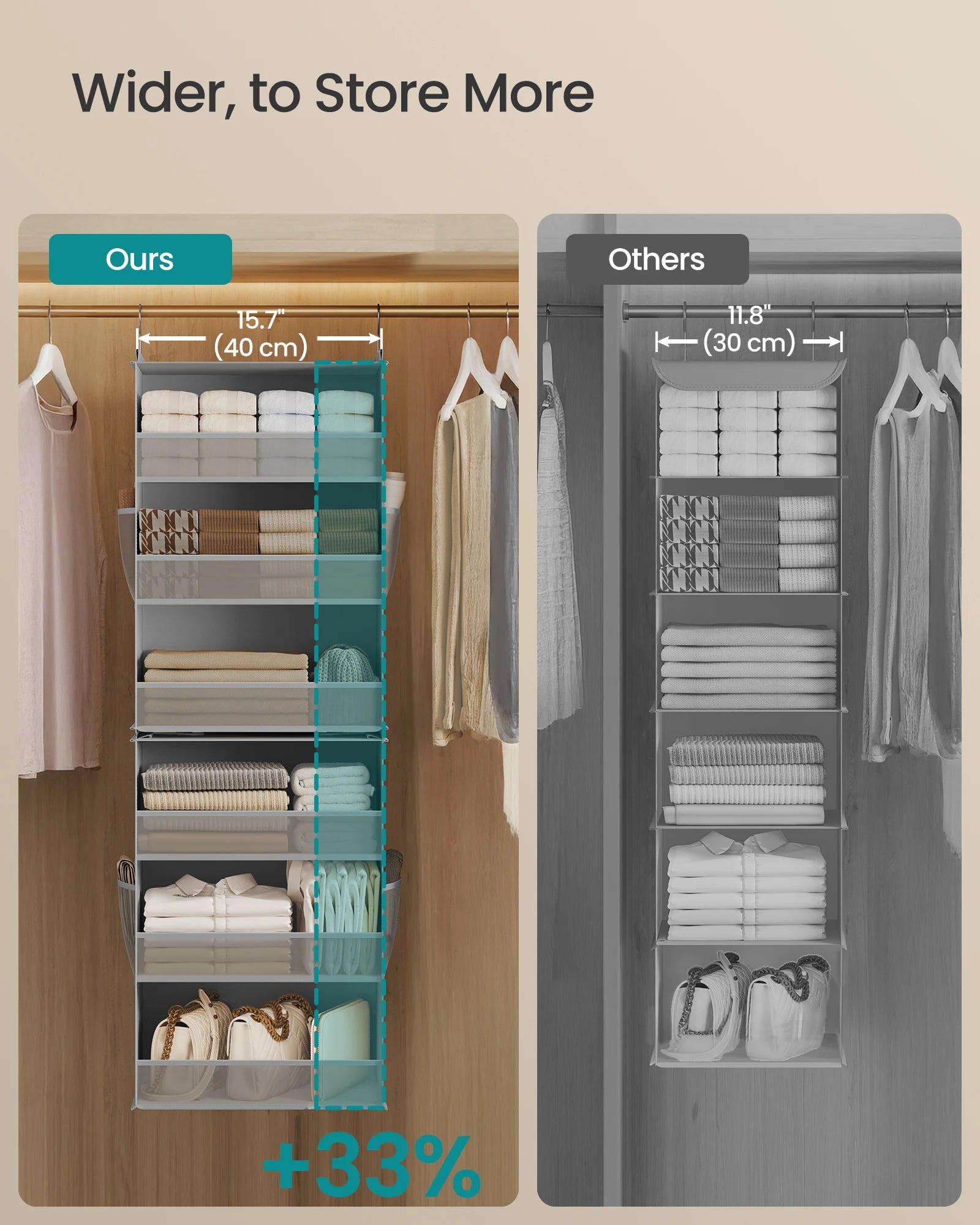 Hanging Closet Organizer/ 6-Tier Fabric Storage Shelf
