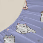 Cartoon Cats Print Fitted Sheet