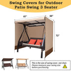 Triple Seater Waterproof Patio Porch Swing Covers