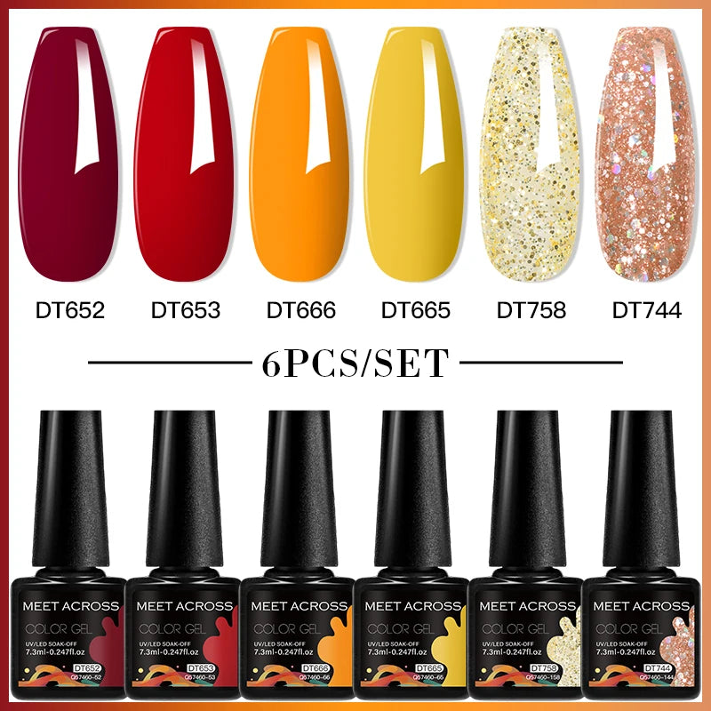 6pc Nail Gel Polish Set