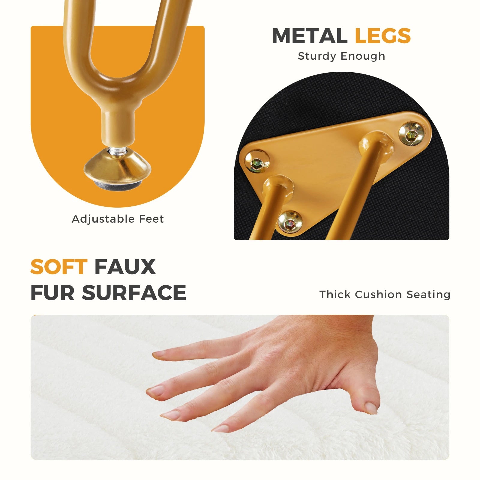 Faux Fur Storage Stools