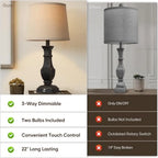 Dimmable( 2) Farmhouse Table Lamps