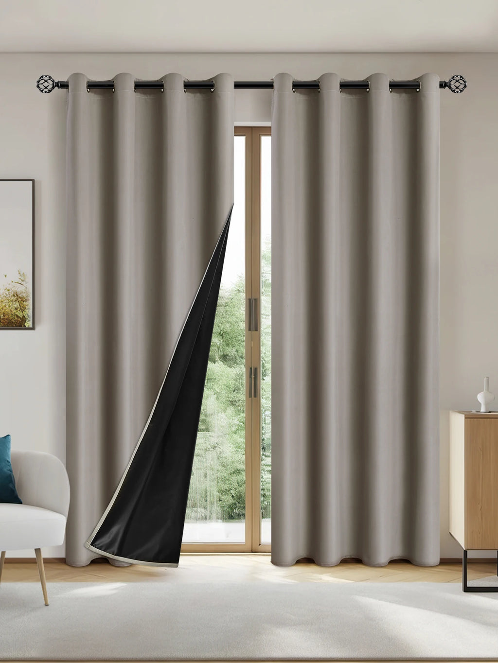 1pc Solid Color Full  Blackout curtains