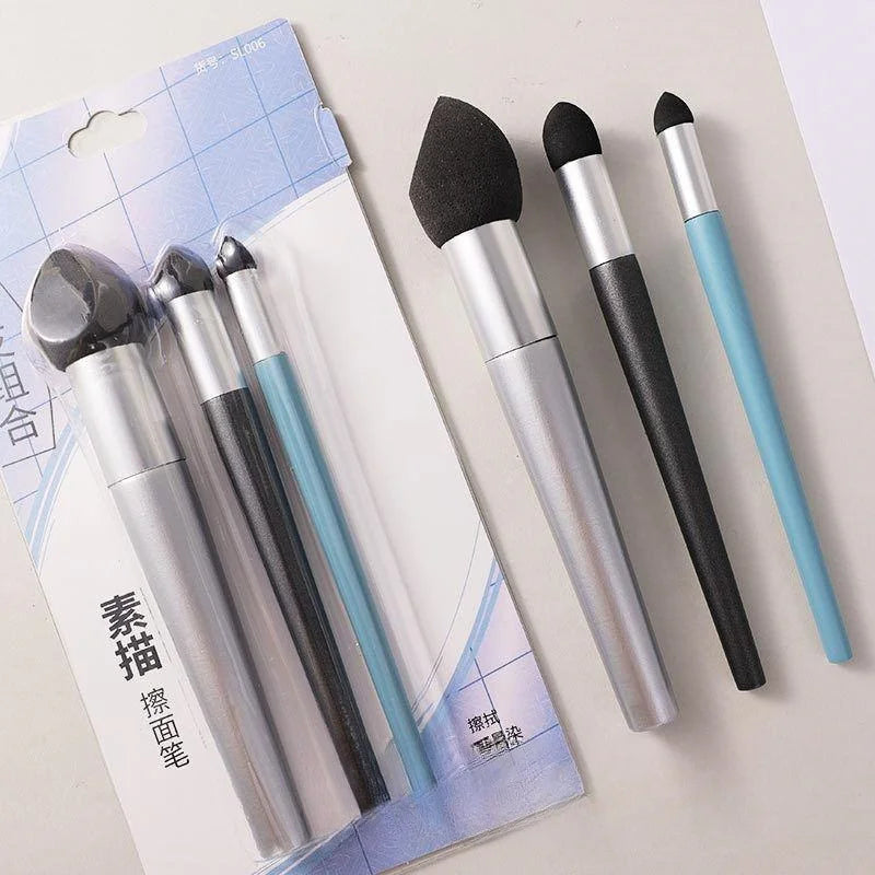 3pc Grey pen Sketch, Rub Eraser