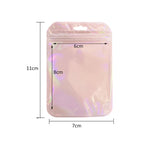 50pcs Holographic Zipper Small Food Storage