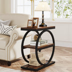 End Table, / 3 Storage Shelves, Wooden