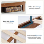 Wood Bed Frame / Headboard Natural Wooden Base