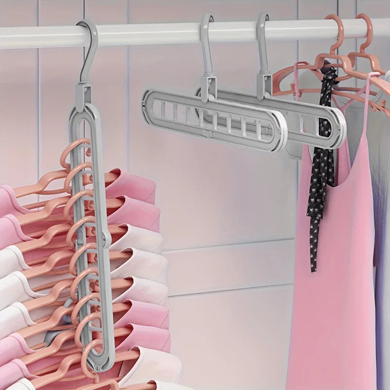 3pcs, Plastic 9-Hole Foldable Hangers