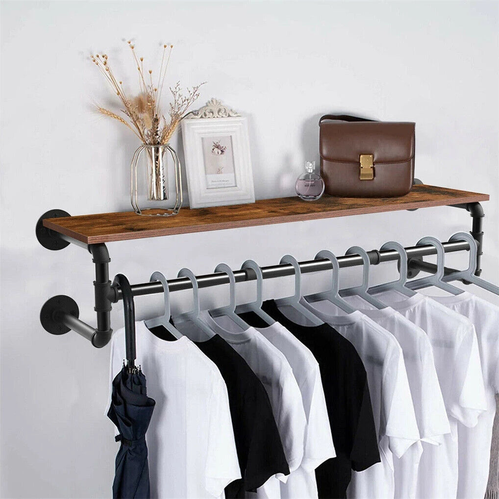 Detachable Wall Mounted Clothes Rack Black Iron