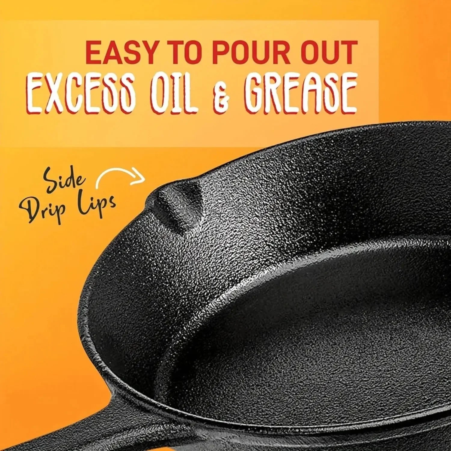3PCS Pre-Seasoned  Iron Skillet Set