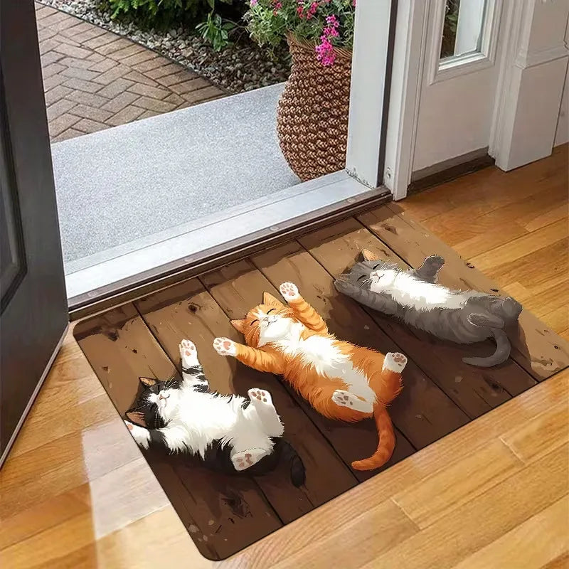 Adorable Cat Doormat/ Non-Slip